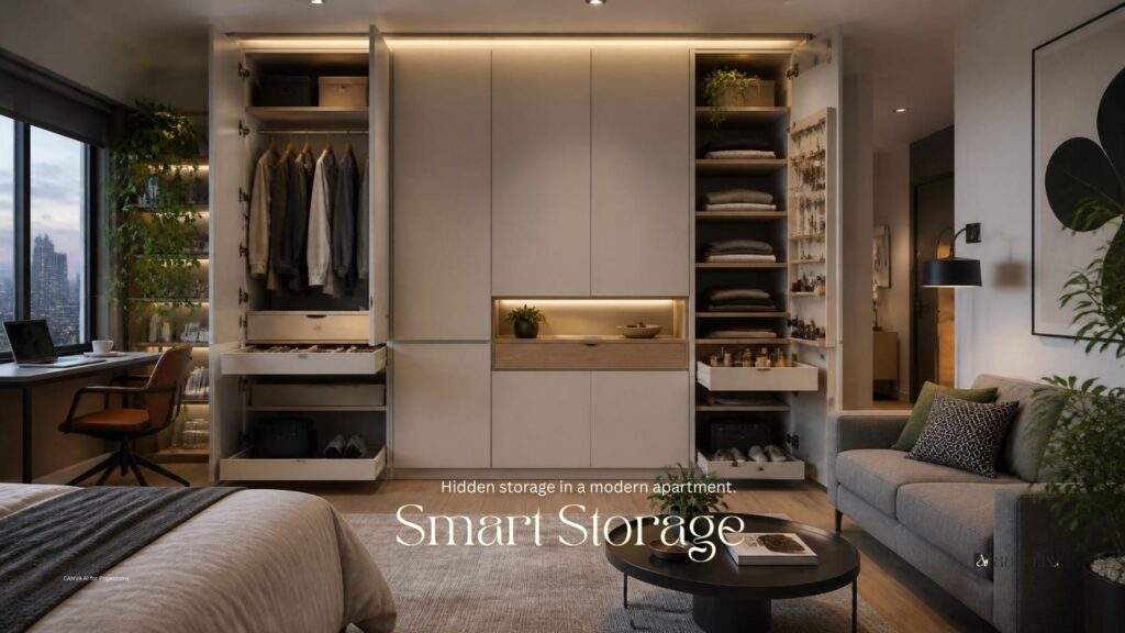 hidden storage in a modern apartment aapolix