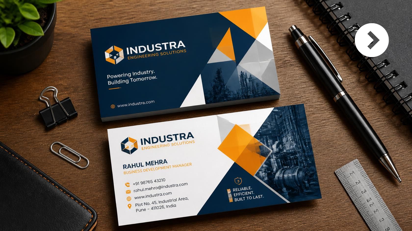 B2B industrial visiting card design